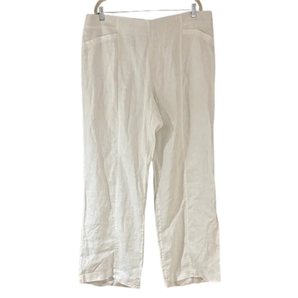 INC International Concepts Cream Wide Leg Pants Lightweight Chic Summer